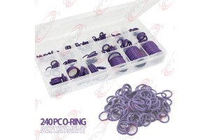 240 Pc Car Air Conditioning O Rings Seal Coupling Assortment Kit Purple O-Ring